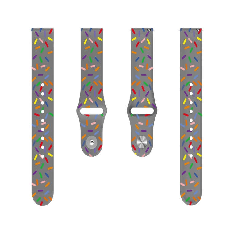 For Garmin Venu / SQ / SQ2 / Venu 2 Plus 20mm Sports Rainbow Dots Silicone Watch Band(Grey)