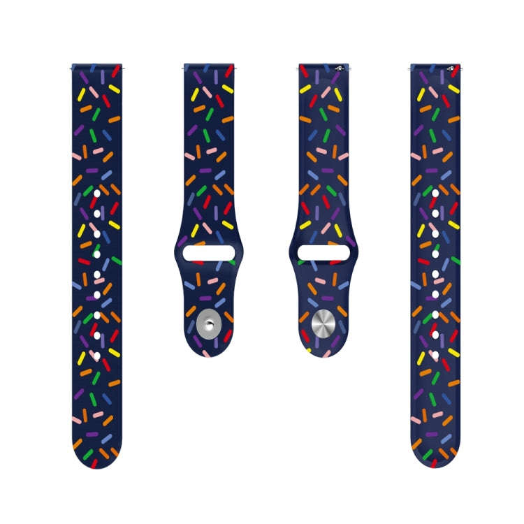 For Garmin Venu / SQ / SQ2 / Venu 2 Plus 20mm Sports Rainbow Dots Silicone Watch Band(Blue)