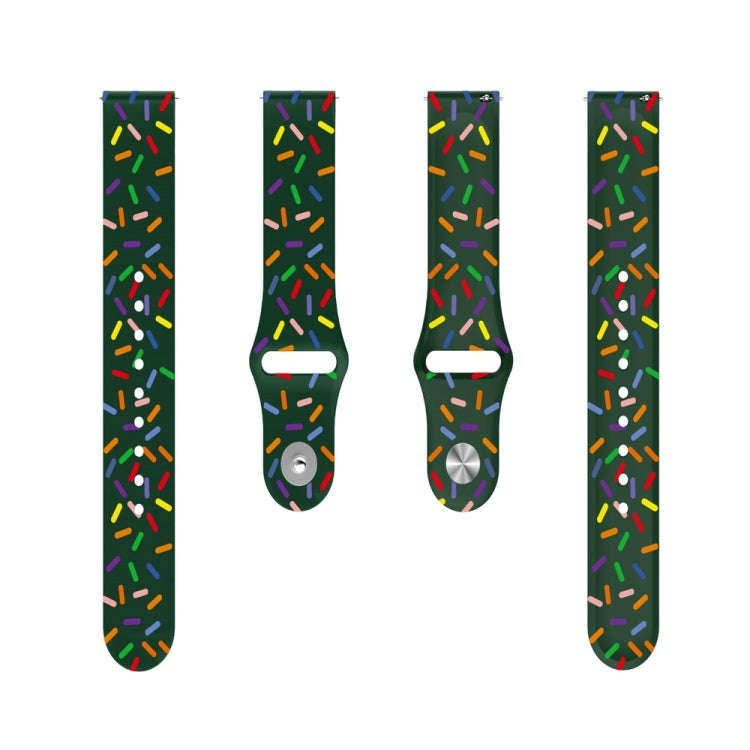 For Garmin Venu / SQ / SQ2 / Venu 2 Plus 20mm Sports Rainbow Dots Silicone Watch Band(Green)