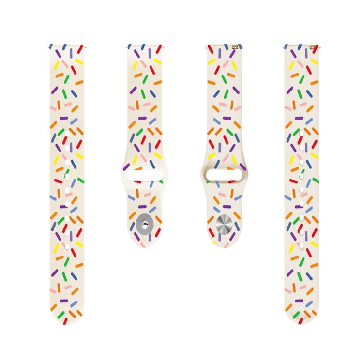 For Garmin Venu / SQ / SQ2 / Venu 2 Plus 20mm Sports Rainbow Dots Silicone Watch Band(Apricot)