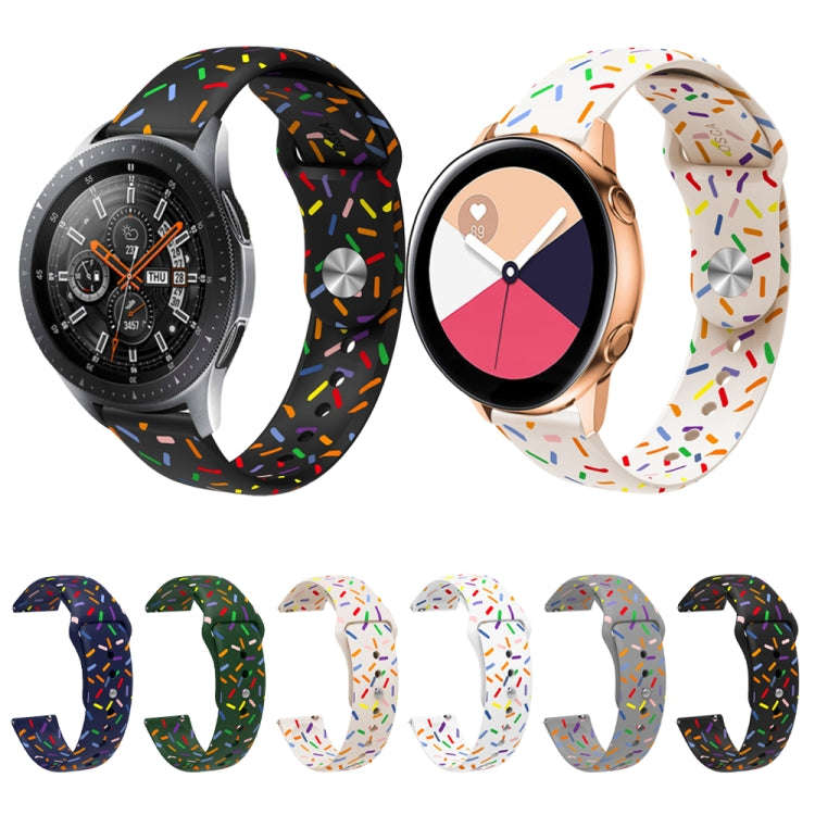 For Garmin Venu / SQ / SQ2 / Venu 2 Plus 20mm Sports Rainbow Dots Silicone Watch Band(Green)