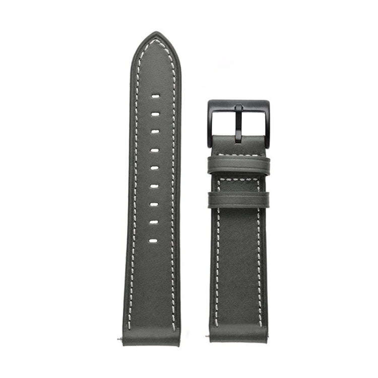 For Garmin Venu / SQ / SQ2 / Venu 2 Plus Stitching Black Buckle Genuine Leather Watch Band(Grey)