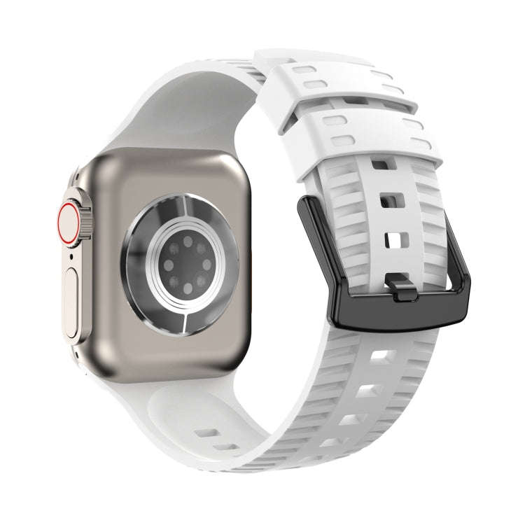 Tire Texture Silicone Watch Band For Apple Watch Series 8 41mm(White)