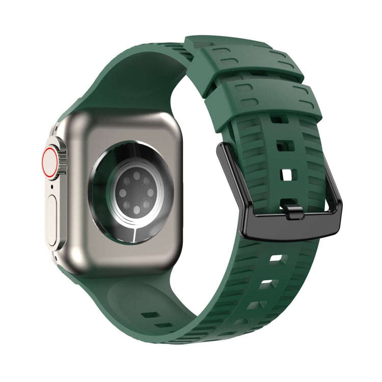 Tire Texture Silicone Watch Band For Apple Watch Series 8 41mm(Pine Green)