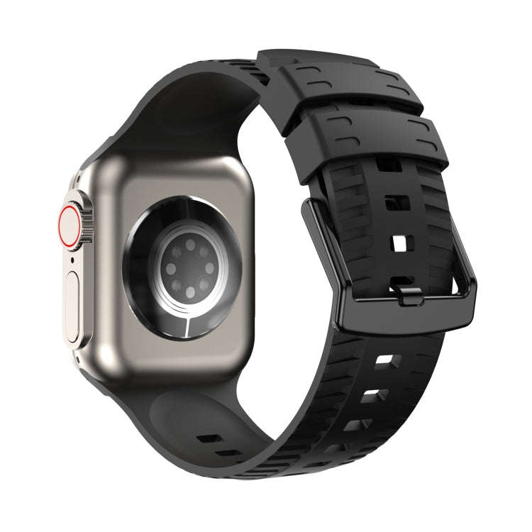 Tire Texture Silicone Watch Band For Apple Watch Series 4 44mm(Black)