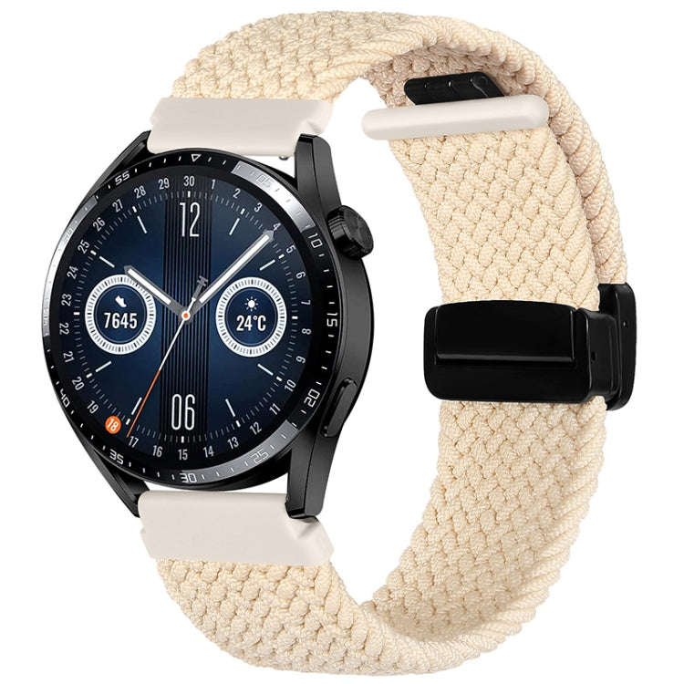 For Garmin VivoMove Trend / Luxe / Style 20mm Magnetic Fold Clasp Woven Watch Band(Starlight Color)