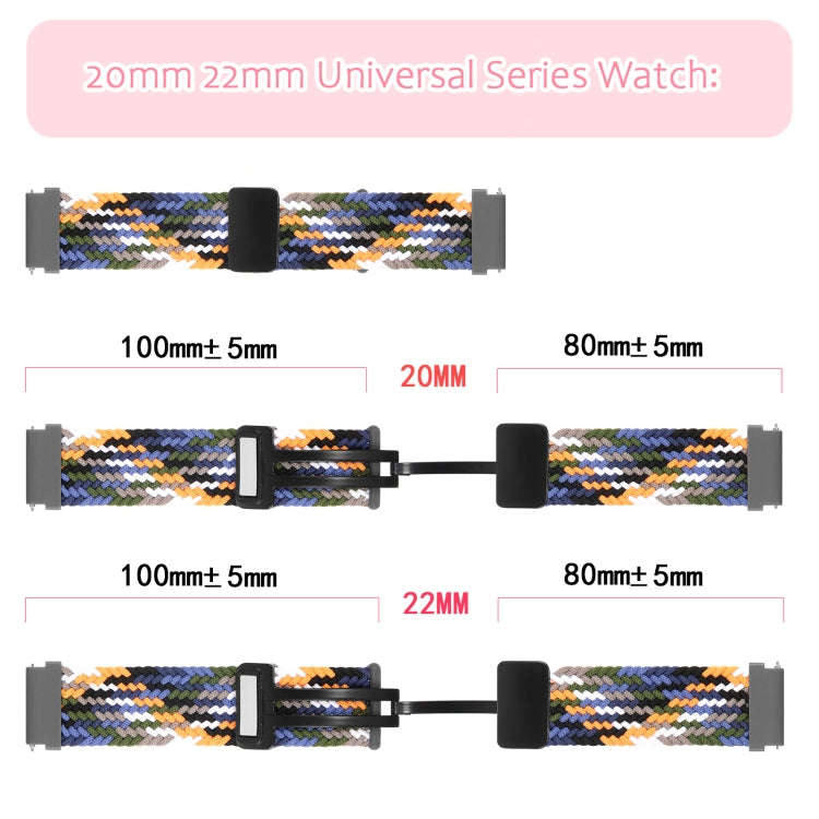 For Garmin VivoMove Trend / Luxe / Style 20mm Magnetic Fold Clasp Woven Watch Band(Grey)
