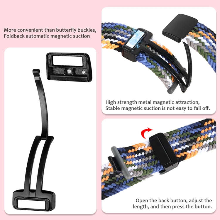 For Garmin VivoMove Trend / Luxe / Style 20mm Magnetic Fold Clasp Woven Watch Band(Grey)