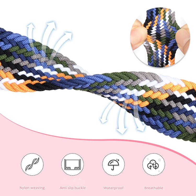 For Garmin VivoMove Trend / Luxe / Style 20mm Magnetic Fold Clasp Woven Watch Band(Blue White)