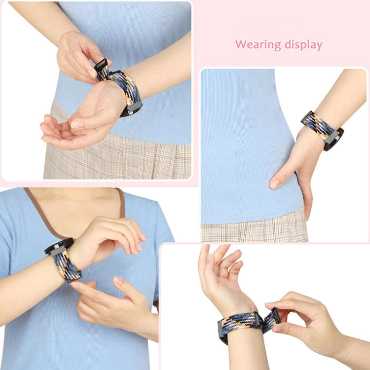 For Garmin VivoMove Trend / Luxe / Style 20mm Magnetic Fold Clasp Woven Watch Band(Starlight Pink)