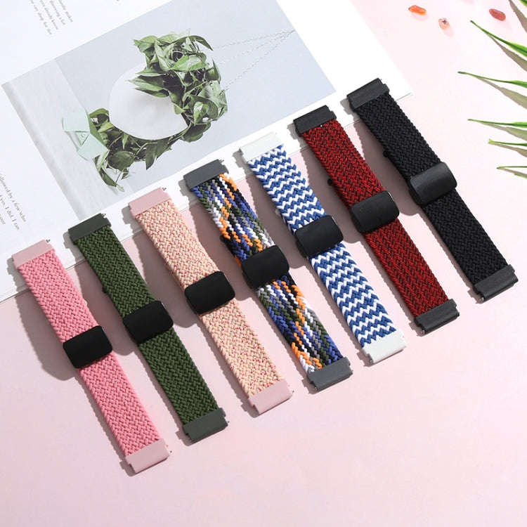 For Garmin VivoMove Trend / Luxe / Style 20mm Magnetic Fold Clasp Woven Watch Band(Grey)