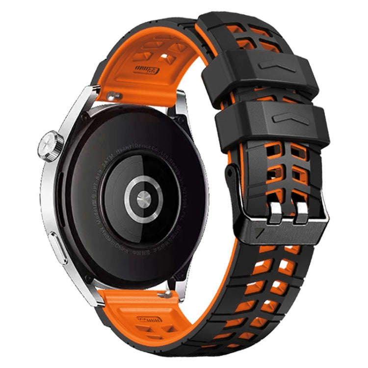 For Huawei Watch4 / 4 Pro / Watch3 / 3 Pro 22mm Double-row Hole Two-color Silicone Watch Band(Bla...