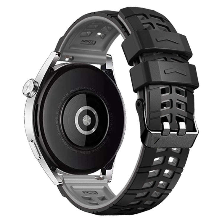 For Huawei Watch4 / 4 Pro / Watch3 / 3 Pro 22mm Double-row Hole Two-color Silicone Watch Band(Bla...