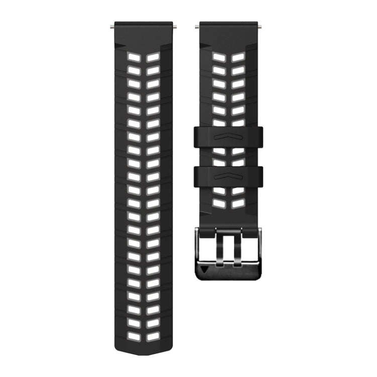 For Huawei Watch4 / 4 Pro / Watch3 / 3 Pro 22mm Double-row Hole Two-color Silicone Watch Band(Bla...