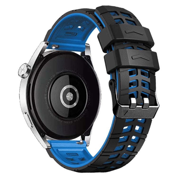 For Huawei Watch4 / 4 Pro / Watch3 / 3 Pro 22mm Double-row Hole Two-color Silicone Watch Band(Bla...