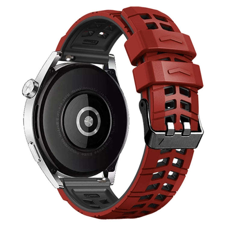 For Huawei Watch4 / 4 Pro / Watch3 / 3 Pro 22mm Double-row Hole Two-color Silicone Watch Band(Red...
