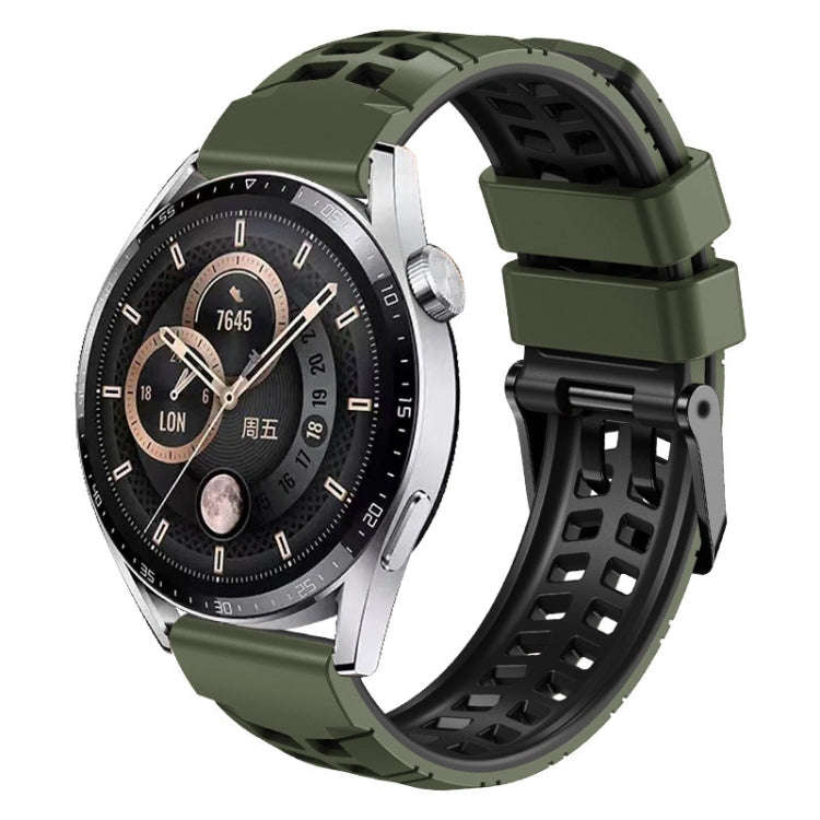 For Huawei Watch4 / 4 Pro / Watch3 / 3 Pro 22mm Double-row Hole Two-color Silicone Watch Band(Arm...