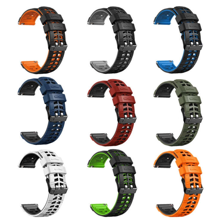For Huawei Watch4 / 4 Pro / Watch3 / 3 Pro 22mm Double-row Hole Two-color Silicone Watch Band(Red...