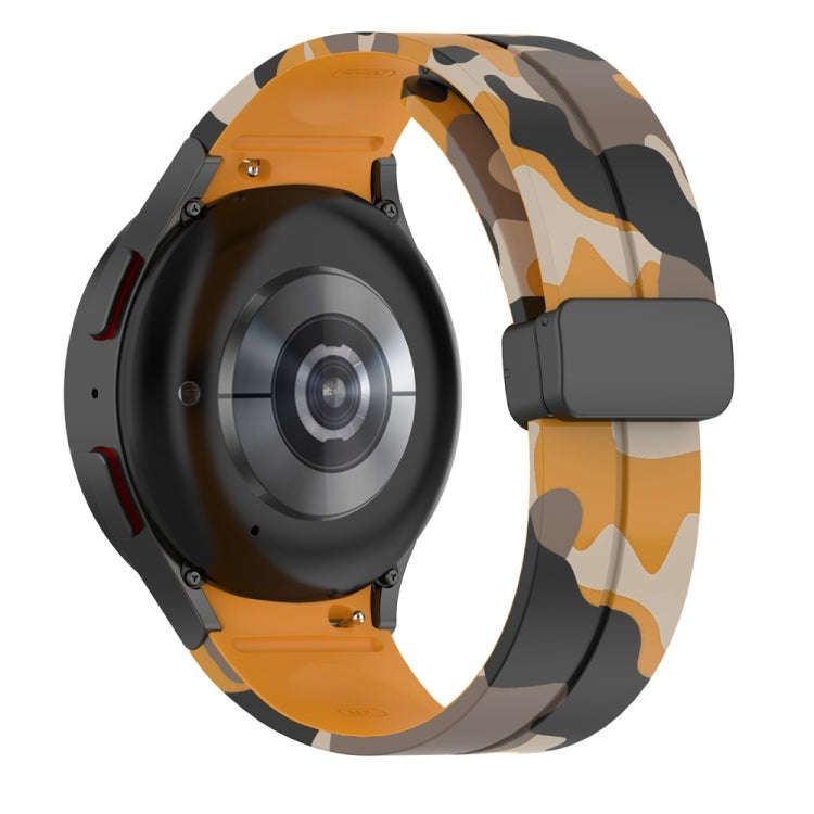 For Samsung Galaxy Watch5 / 5 Pro / Watch 4 / 4 Classic Magnetic Clasp Camouflage Silicone Watch ...