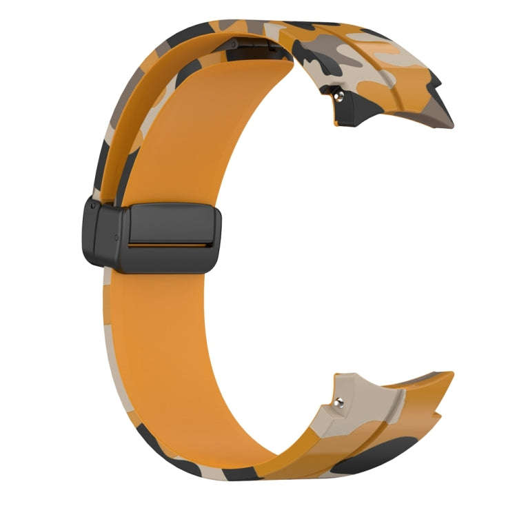 For Samsung Galaxy Watch5 / 5 Pro / Watch 4 / 4 Classic Magnetic Clasp Camouflage Silicone Watch ...