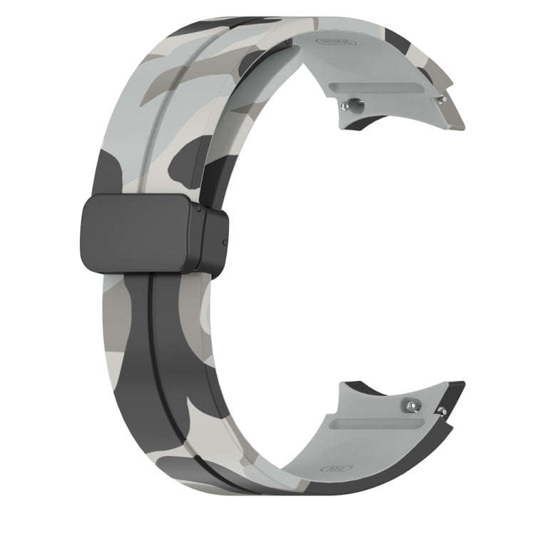 For Samsung Galaxy Watch5 / 5 Pro / Watch 4 / 4 Classic Magnetic Clasp Camouflage Silicone Watch ...