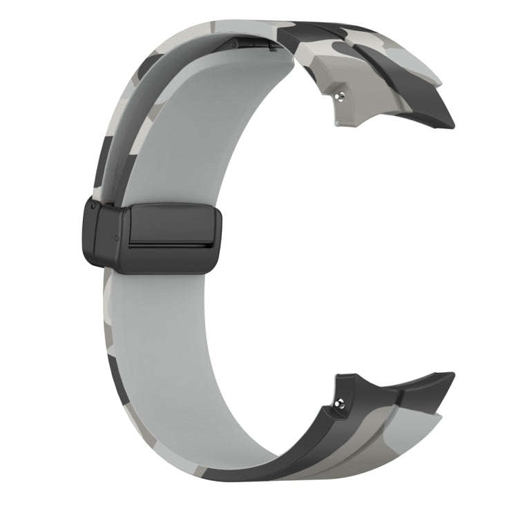 For Samsung Galaxy Watch5 / 5 Pro / Watch 4 / 4 Classic Magnetic Clasp Camouflage Silicone Watch ...