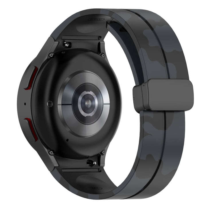 For Samsung Galaxy Watch5 / 5 Pro / Watch 4 / 4 Classic Magnetic Clasp Camouflage Silicone Watch ...