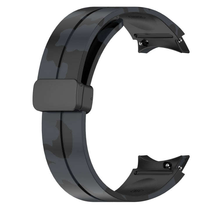 For Samsung Galaxy Watch5 / 5 Pro / Watch 4 / 4 Classic Magnetic Clasp Camouflage Silicone Watch ...
