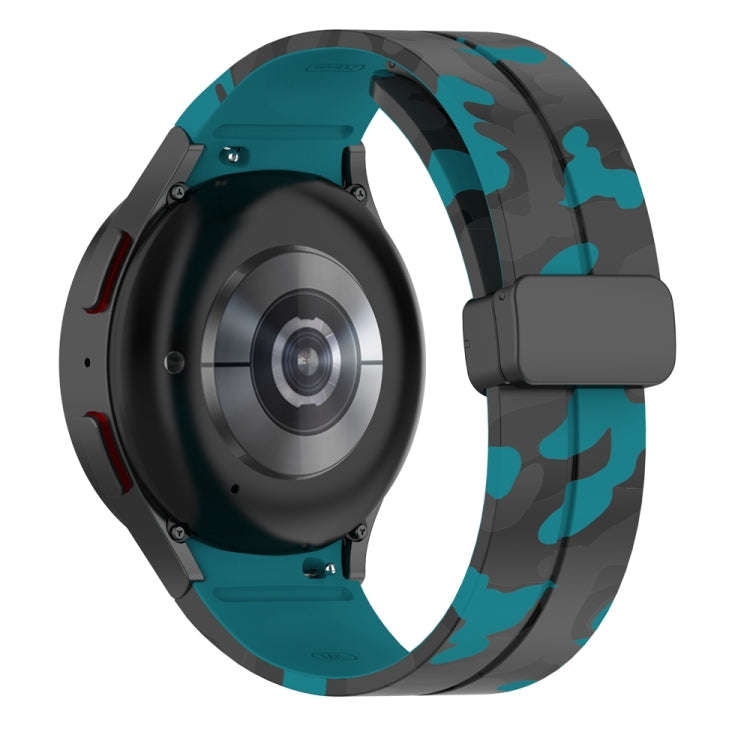 For Samsung Galaxy Watch5 / 5 Pro / Watch 4 / 4 Classic Magnetic Clasp Camouflage Silicone Watch ...