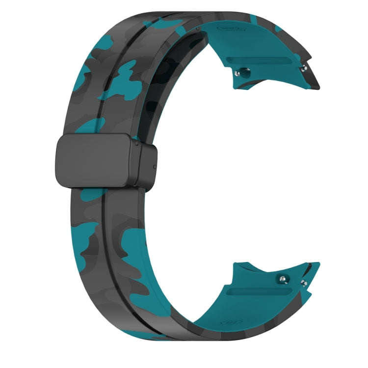 For Samsung Galaxy Watch5 / 5 Pro / Watch 4 / 4 Classic Magnetic Clasp Camouflage Silicone Watch ...