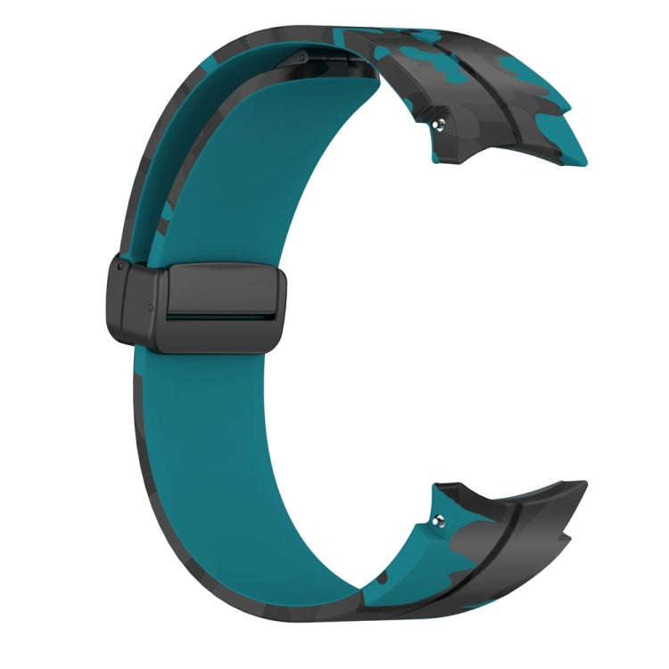 For Samsung Galaxy Watch5 / 5 Pro / Watch 4 / 4 Classic Magnetic Clasp Camouflage Silicone Watch ...
