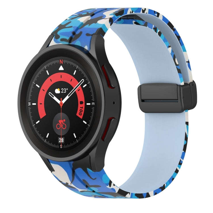 For Samsung Galaxy Watch5 / 5 Pro / Watch 4 / 4 Classic Magnetic Clasp Camouflage Silicone Watch ...
