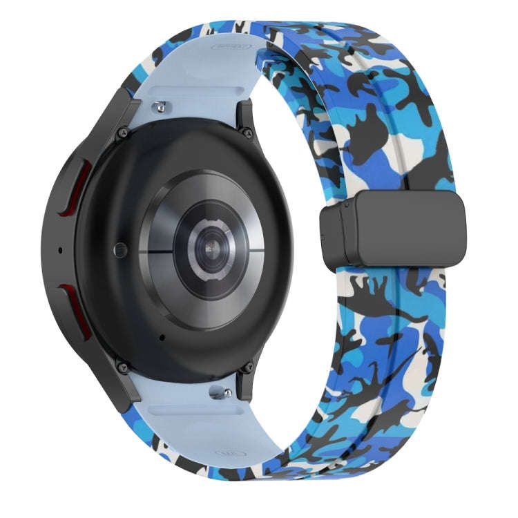 For Samsung Galaxy Watch5 / 5 Pro / Watch 4 / 4 Classic Magnetic Clasp Camouflage Silicone Watch ...