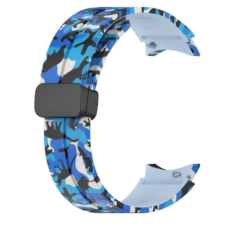 For Samsung Galaxy Watch5 / 5 Pro / Watch 4 / 4 Classic Magnetic Clasp Camouflage Silicone Watch ...