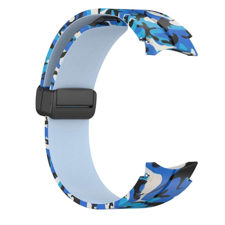 For Samsung Galaxy Watch5 / 5 Pro / Watch 4 / 4 Classic Magnetic Clasp Camouflage Silicone Watch ...