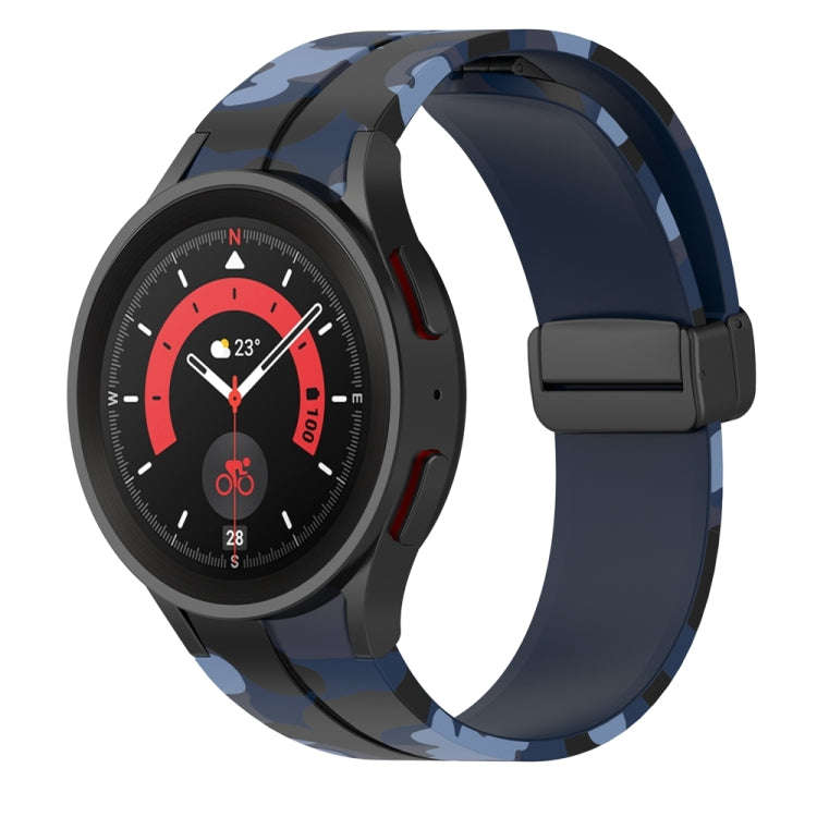 For Samsung Galaxy Watch5 / 5 Pro / Watch 4 / 4 Classic Magnetic Clasp Camouflage Silicone Watch ...