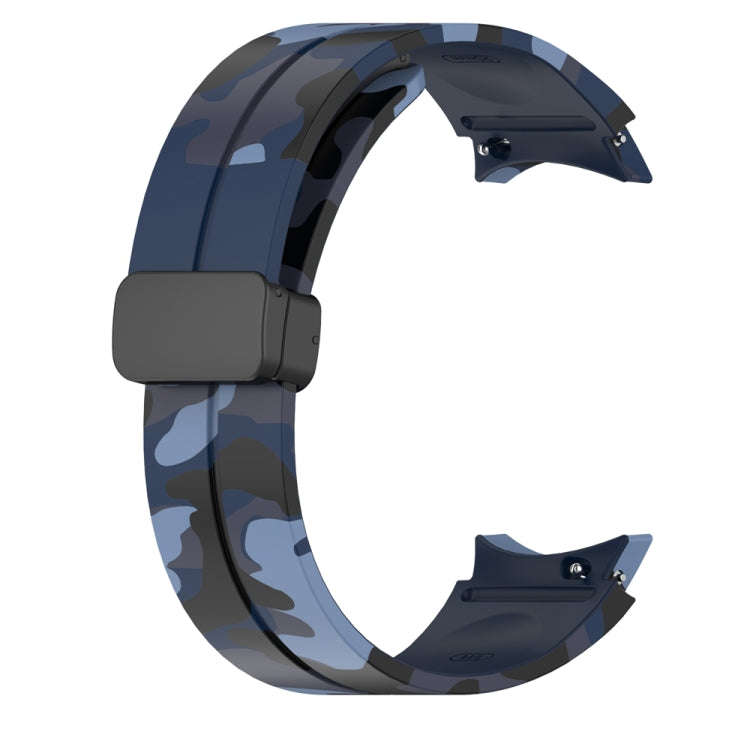 For Samsung Galaxy Watch5 / 5 Pro / Watch 4 / 4 Classic Magnetic Clasp Camouflage Silicone Watch ...