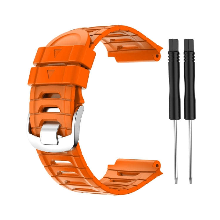 For Garmin Forerunner 920XT Solid Color Silicone Replacement Watch Band(Orange)