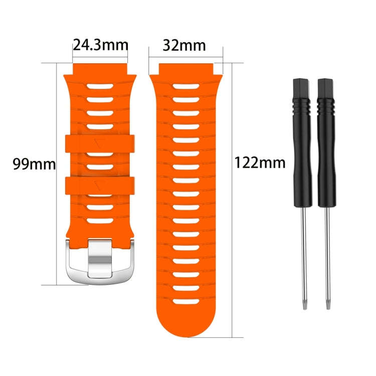 For Garmin Forerunner 920XT Solid Color Silicone Replacement Watch Band(Orange)