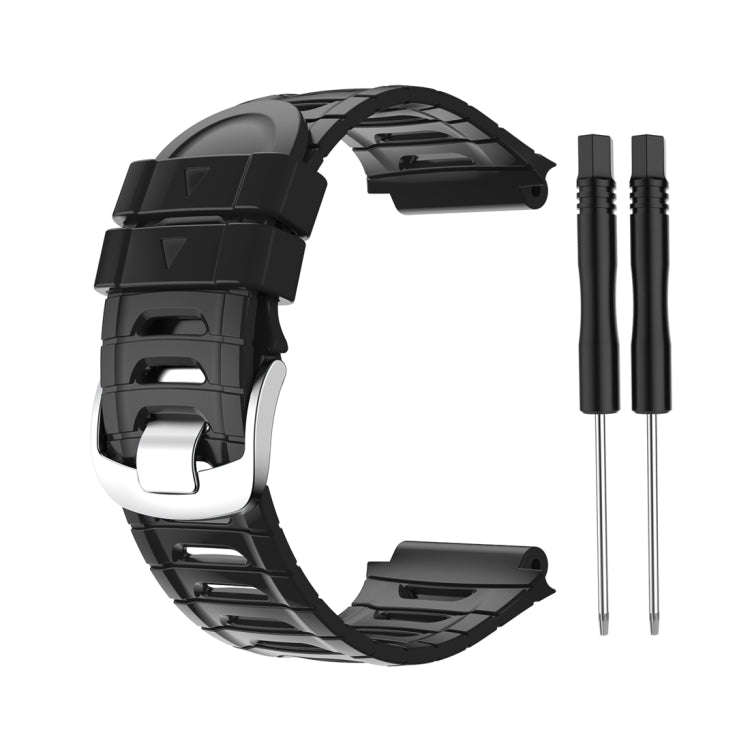 For Garmin Forerunner 920XT Solid Color Silicone Replacement Watch Band(Black)