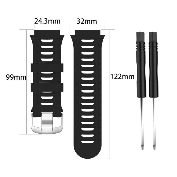 For Garmin Forerunner 920XT Solid Color Silicone Replacement Watch Band(Black)