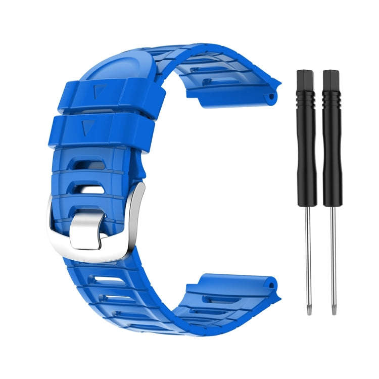 For Garmin Forerunner 920XT Solid Color Silicone Replacement Watch Band(Blue)