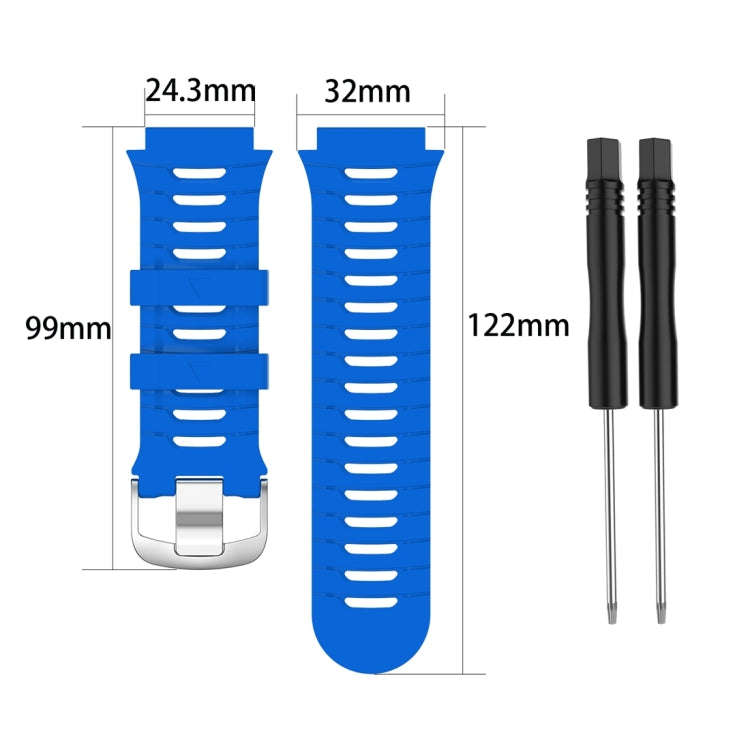 For Garmin Forerunner 920XT Solid Color Silicone Replacement Watch Band(Blue)