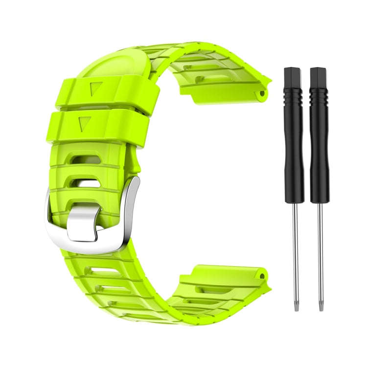 For Garmin Forerunner 920XT Solid Color Silicone Replacement Watch Band(Lime Green)