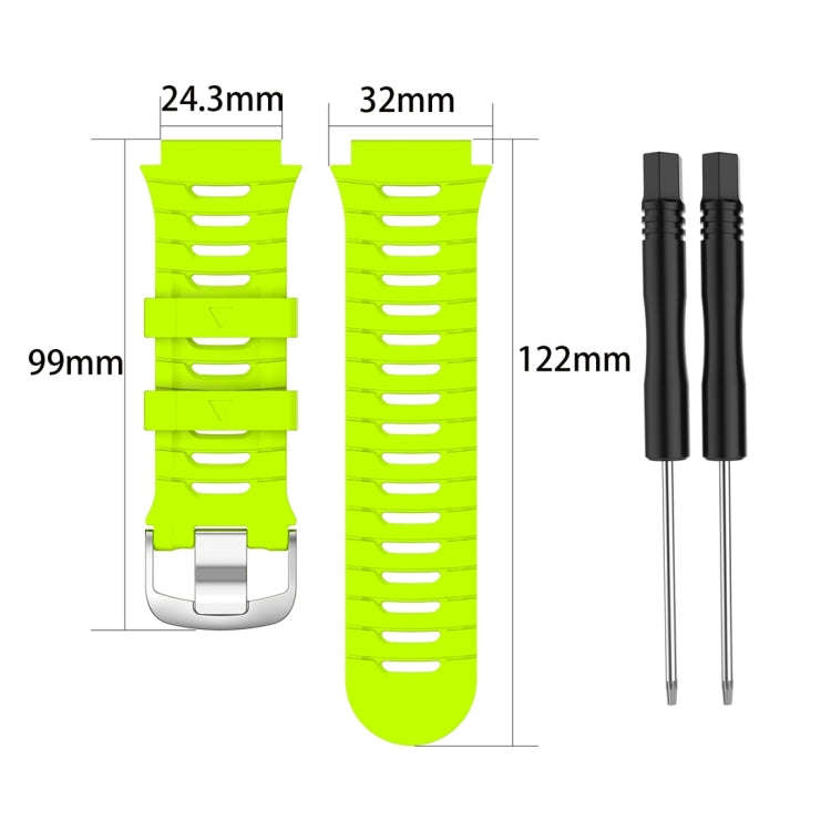 For Garmin Forerunner 920XT Solid Color Silicone Replacement Watch Band(Lime Green)