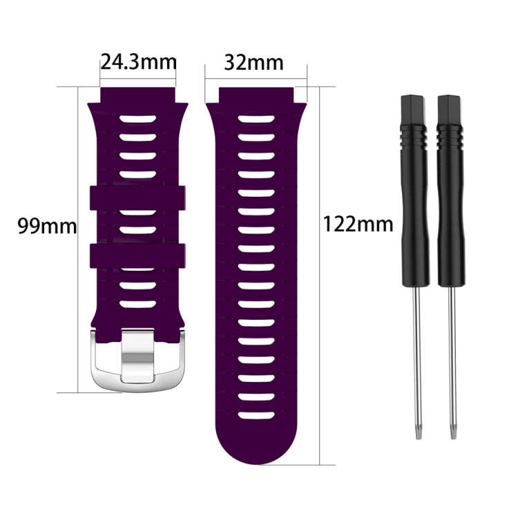 For Garmin Forerunner 920XT Solid Color Silicone Replacement Watch Band(Dark Purple)