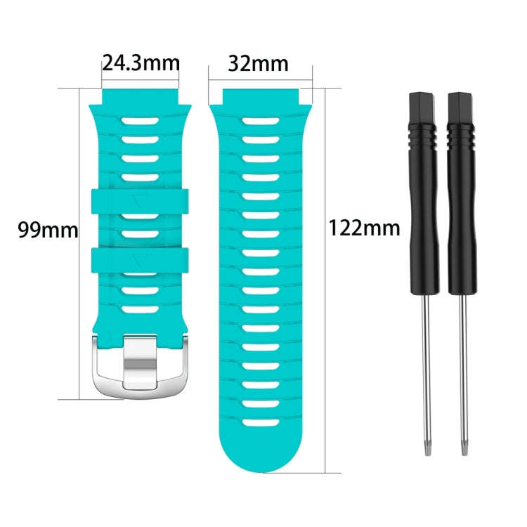 For Garmin Forerunner 920XT Solid Color Silicone Replacement Watch Band(Teal)