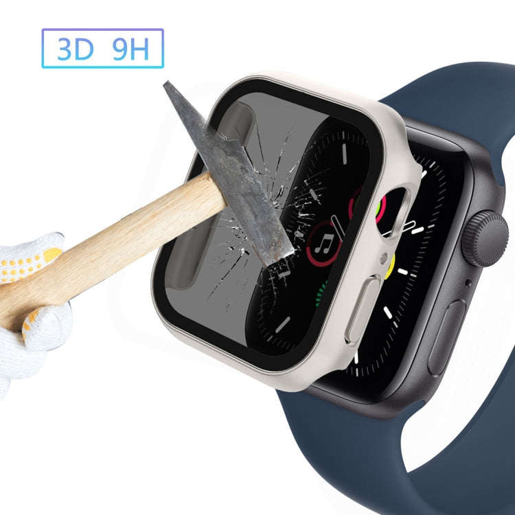 For Apple Watch 7 41mm Frosted PC + Anti-spy Tempered Film Integrated Watch Protective Case(Starl...