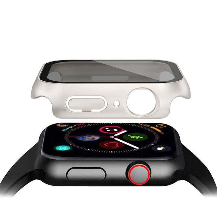 For Apple Watch 7 41mm Frosted PC + Anti-spy Tempered Film Integrated Watch Protective Case(Starl...