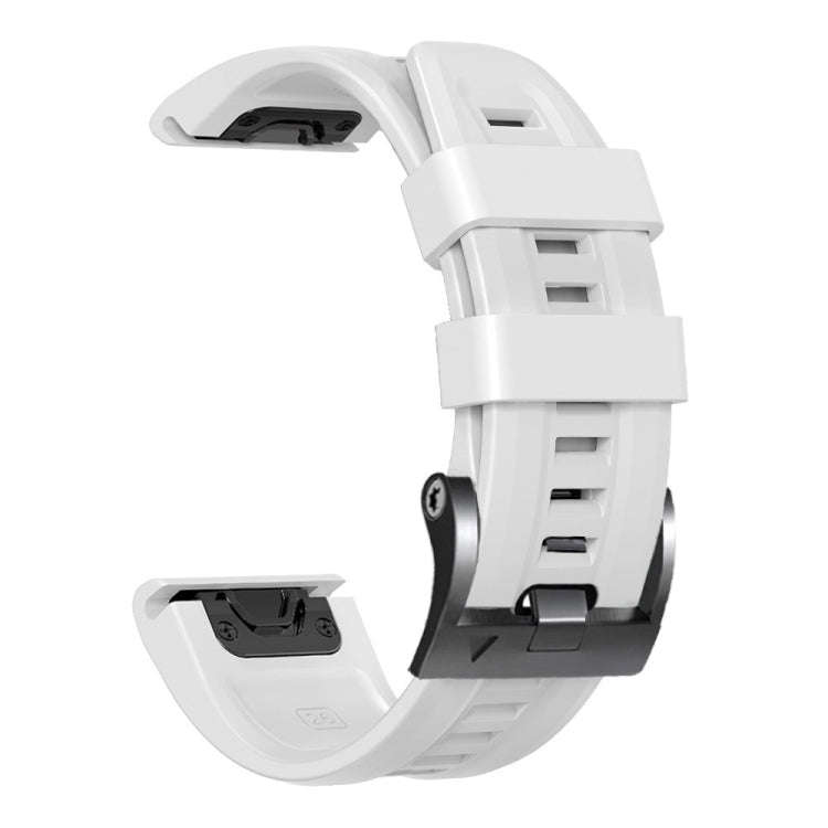 For Garmin Forerunner 965 / 955 / 945 / 935 Screw Black Steel Buckle Silicone Watch Band(White)